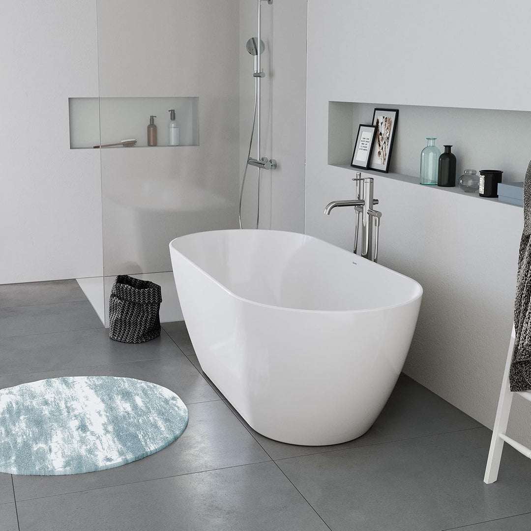 DURAVIT Freistehende Badewanne aus Acryl Standbadewanne DuraMuna in Weiss glänzend 160x75 cm Füllmen