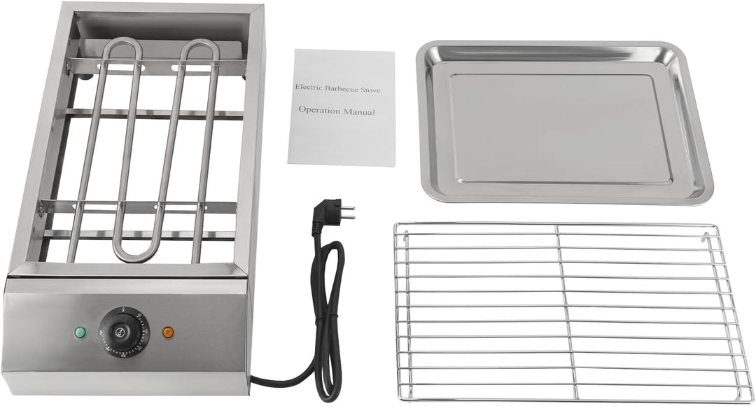 Tischgrill Elektrisch, Barbecue Elektrogrill Gastro Grillplatte Grillofen | 2600W Einstellbarer Temp