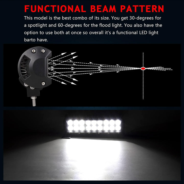 Willpower 22,9 cm 54W Flutlicht Fleckstrahl LED Arbeitsleuchte Bar SUV 4WD Fahren Nebelscheinwerfer