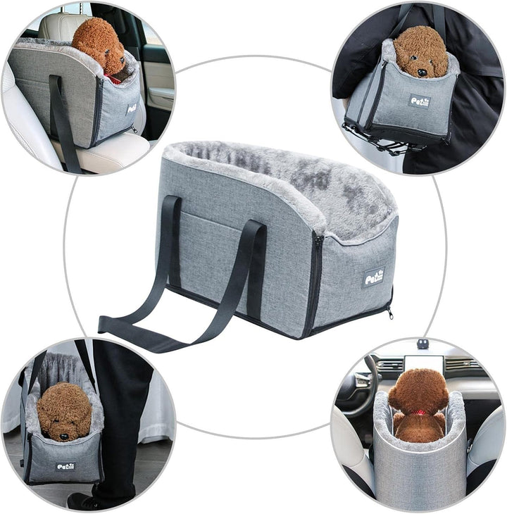 Dog Car Seat, Centre Console Dog Car Seat for Cat and Small Dog, Portable Pet Travel Carrier Travel