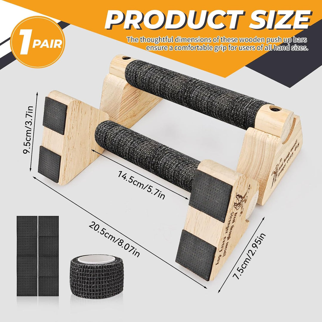 Parallettes Push Up Bars Holz, Push Up Bars für Handstand Training, Mini Griff Pumpen für Männer Bro