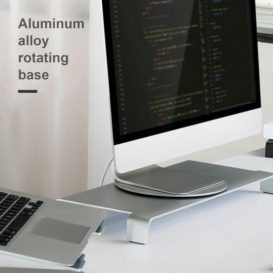 Monitor Drehteller, 360° Drehbarer Monitorbasis mit Matte Sprühfarbe, Aluminiumlegierung, Rutschfest