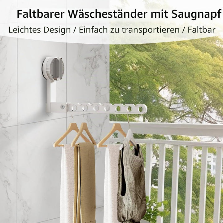 Saugnapf-Trockengestell, Faltbares Kleiderhaken für Wohnmobil, Kleiderständer Handtuchhalter, Ohne B