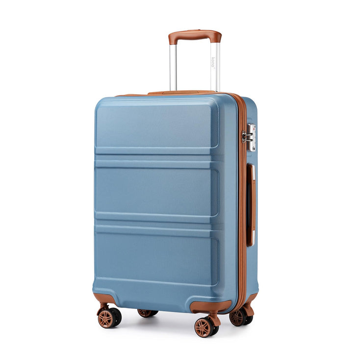 KONO Koffer Trolley Reisekoffer aus ABS+PC – Leichter Hartschalenkoffer mit 4 Zwillingsrollen und TS