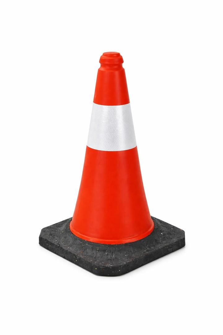 Easy Act Verkehrskegel, 1 Verkehrshütchen mit reflektierendem Streifen, 51 cm hoch, faltbarer Leitke