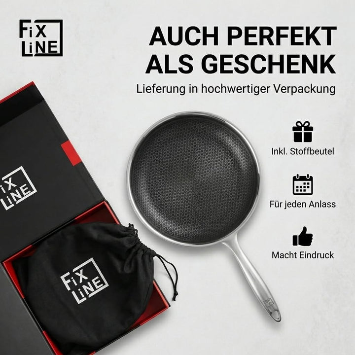 FIXLINE® Premium Wabenpfanne Ø24cm - alle Herdarten inkl. Induktion - Kratzfeste Antihaftbeschichtun