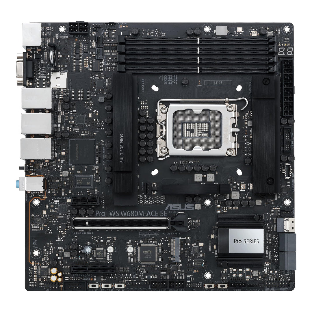 ASUS Pro WS W680M-ACE SE Intel LGA 1700 mATX BMC AST2600 Workstation Motherboard, PCIe 5.0x16, DDR5,