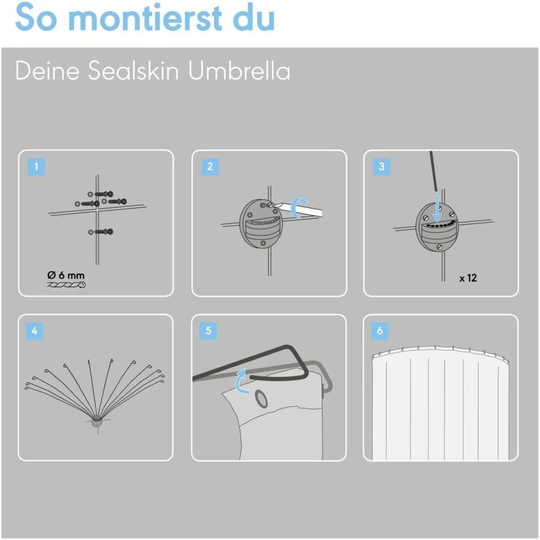Sealskin Umbrella Duschvorhangstangen-Set Chrom, Duschvorhangstange