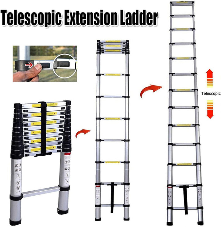 Mehrzweckleiter 5m Teleskopleiter Alu-Klappleiter Rutschfester Ausziehbare Robust Stehleiter 150 kg/