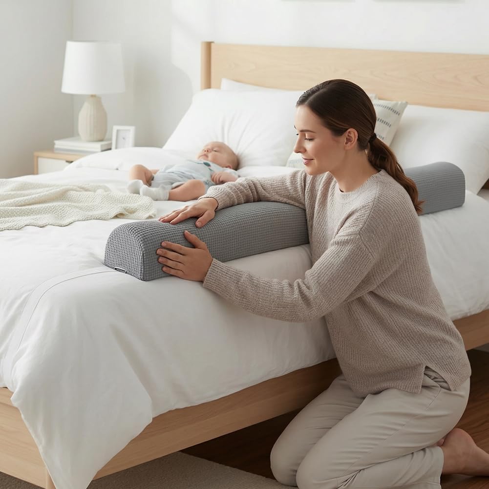 DUJUIKE Bettschutzgitter für Kleinkinder, Bettumrandung für Baby ältere Menschen, Bettgitter aus Sch