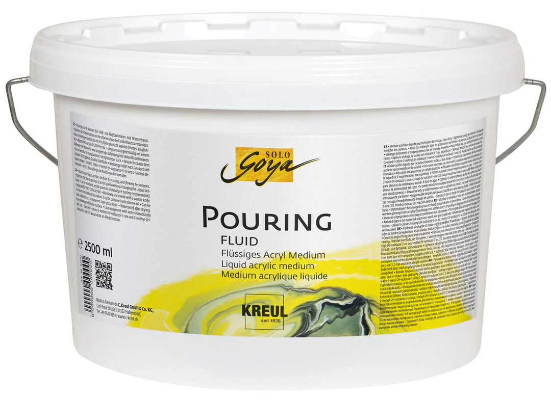 KREUL 87215 - Solo Goya Pouring Fluid, 2500 ml Eimer, flüssiges Acrylmedium für Giess- und Fliesstec