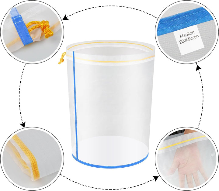 Hyindoor Bubble Bags All Mesh 5 Gallonen 5 Beutel Set Krautig EIS Essenz Extractor Kit für Kräuterex