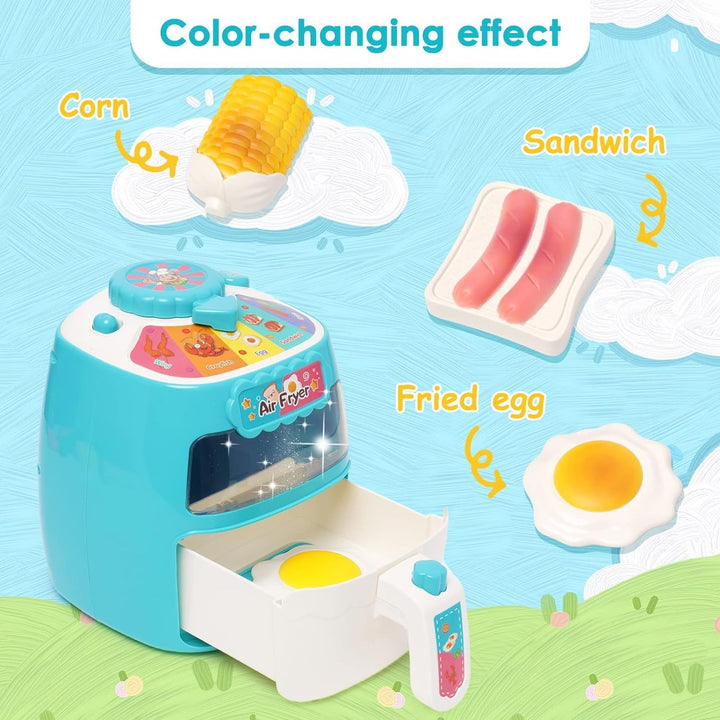 Heissluftfritteuse Spielzeug, Kinder Luftfritteusen Set, Pretend Play Air Fryer Spielzeug, Realistis
