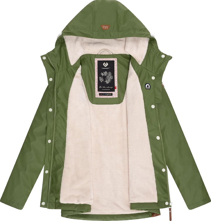 Ragwear Damen Winterjacke kurze Regenjacke wasserdicht warm gefüttert mit Kapuze Marge XS-6XL L Oliv