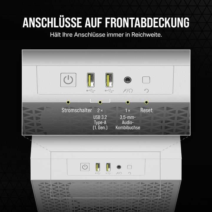 CORSAIR 3000D Airflow Mid-Tower PC-Gehäuse - 3-Pin-Lüfter - Vier-Slot-GPU-Unterstützung - Geeignet F