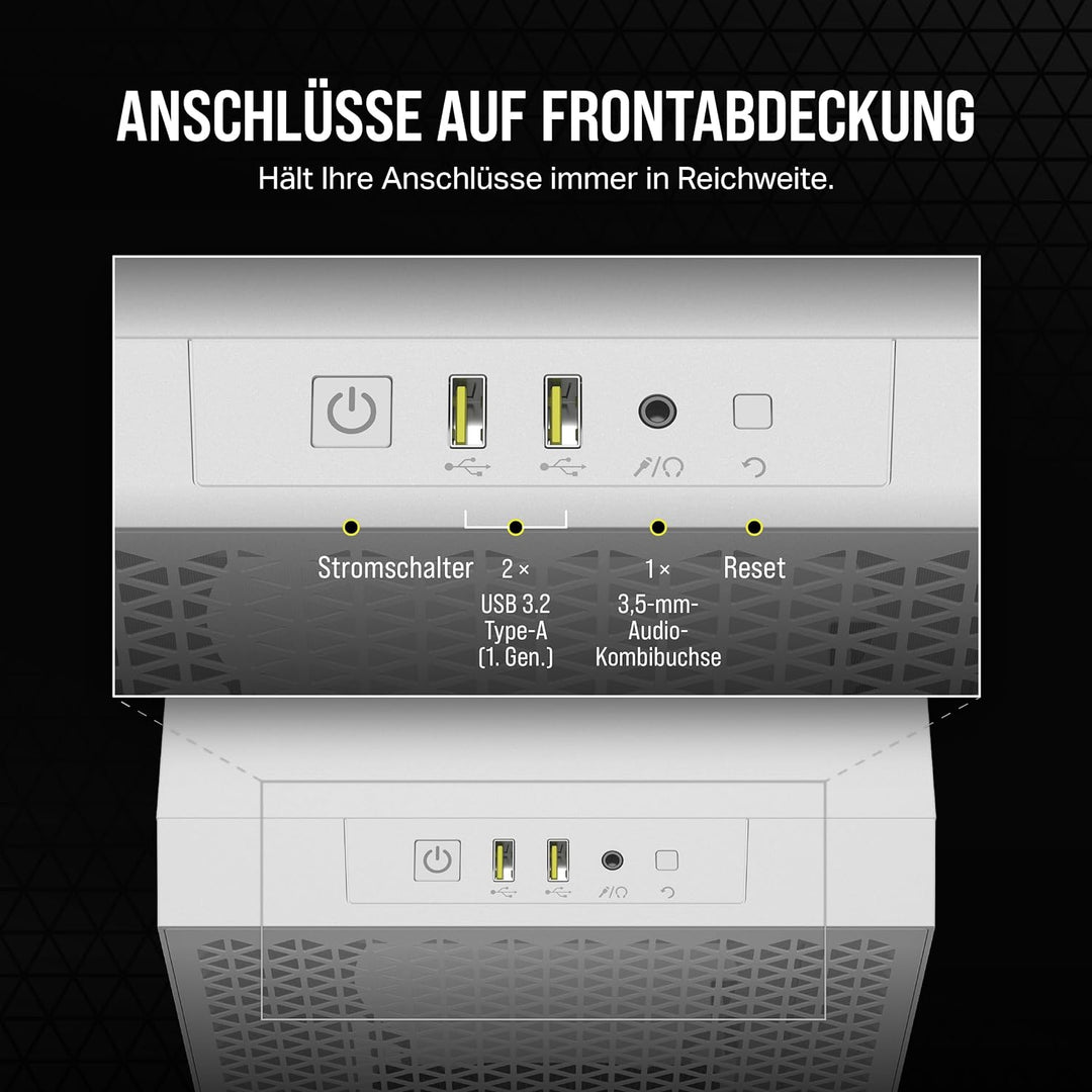 CORSAIR 3000D Airflow Mid-Tower PC-Gehäuse - 3-Pin-Lüfter - Vier-Slot-GPU-Unterstützung - Geeignet F