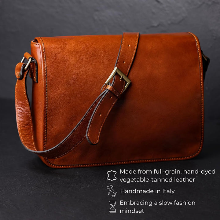 Time Resistance Leder Umhängetasche Herren - Messenger Bags - Arbeitstasche Herren - Elegante Aktent