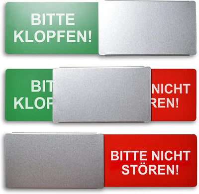 Frei/Besetzt-Schild Style: "BITTE KLOPFEN/BITTE NICHT STÖREN" 175x50mm - Design Made in Germany - Gr
