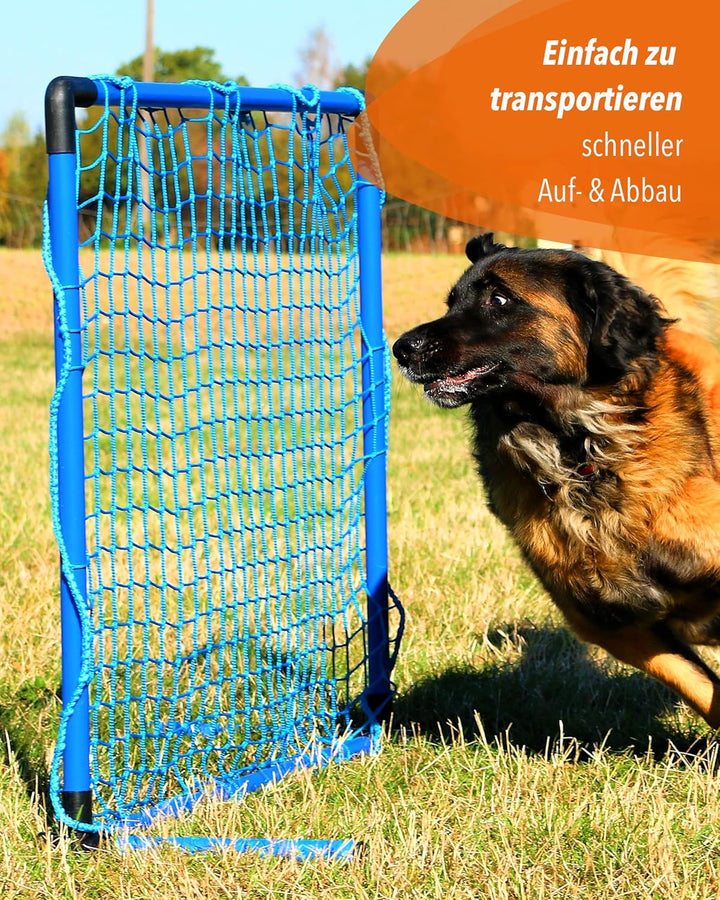 Hoopers-Gate – Blau – 100×90cm – mit weissem Netz – wetterfest & leicht – für Hoopers-Parcours, Blau
