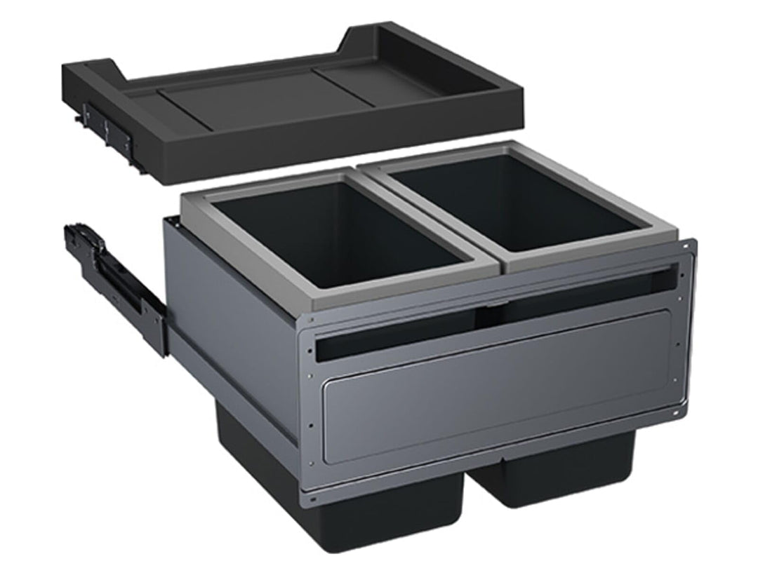 Franke FX60 Einbau Abfalleimer 2 fächer für die Küche Mülleimer mit Deckel 2x 26 Liter