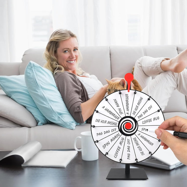 Glücksrad zum Drehen, 30cm Glücksrad zum Selbstgestalten mit 14 Slots, Roulette-Spinner des Glücks,
