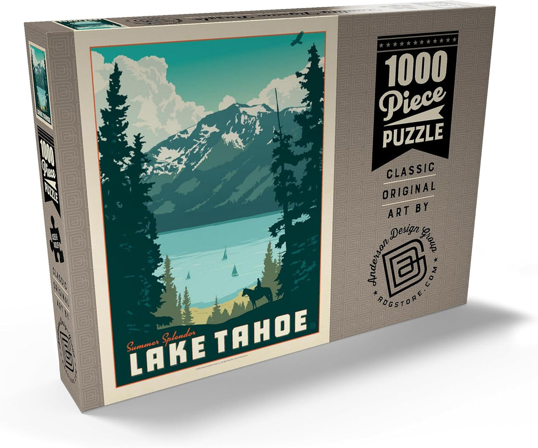 Lake Tahoe: Tahoe Summer, Vintage Poster - Premium 1000 Teile Puzzle - MyPuzzle Sonderkollektion von