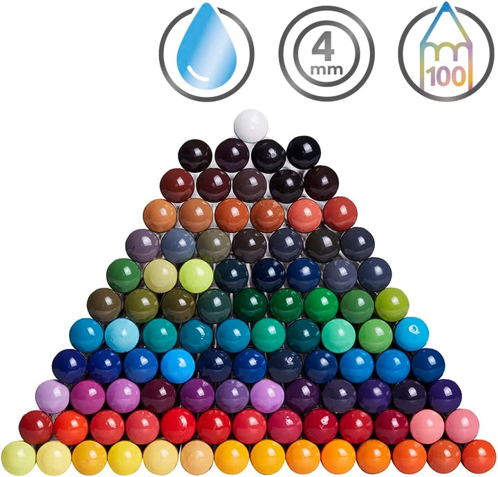 Derwent Inktense Stifte-Set, 100 permanente Aquarellstifte, Premium-Malstifte für Erwachsene, wasser
