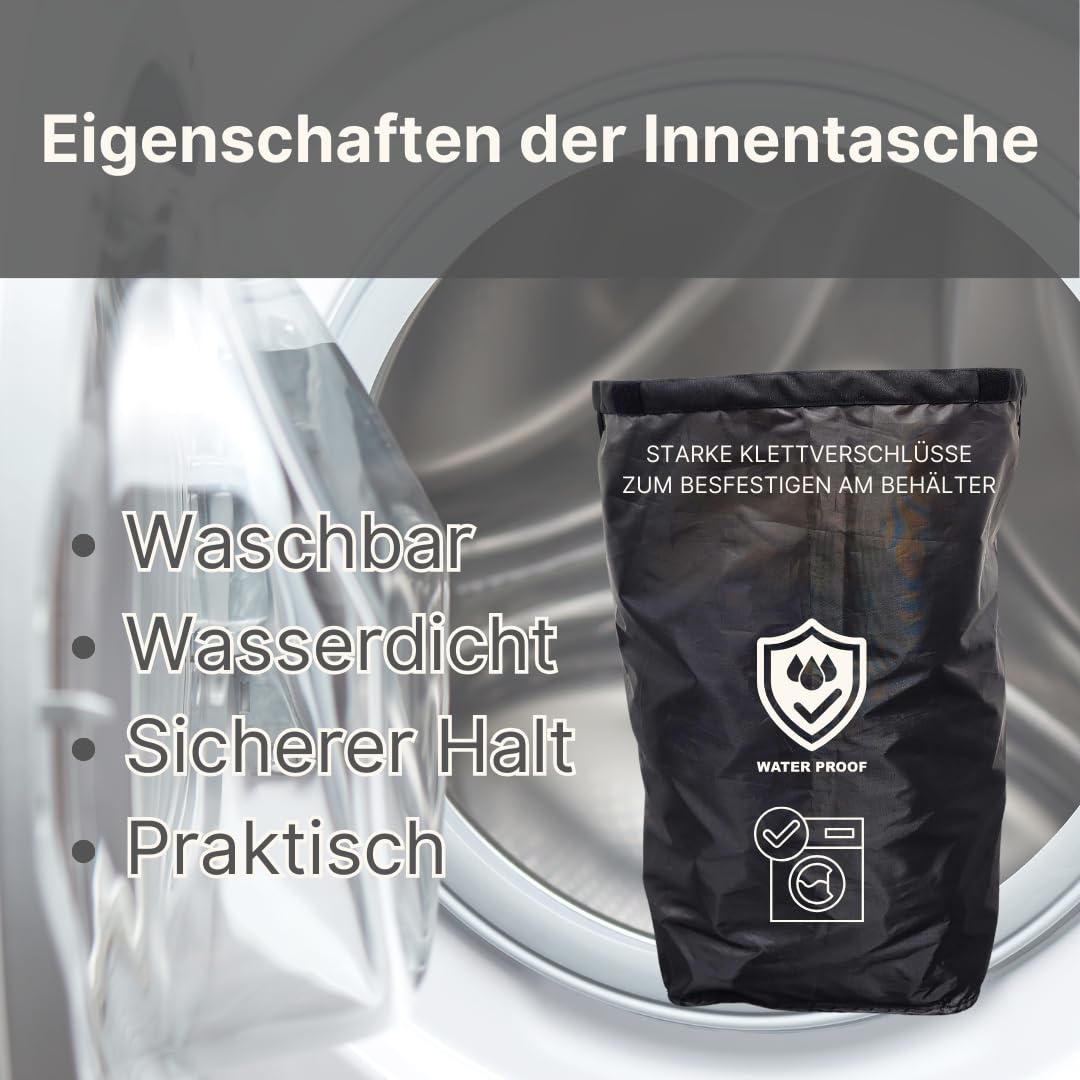 Pfandflaschen Sammelbehälter mit waschbarer Innentasche – Recycling-Behälter für PET-Flaschen und Do