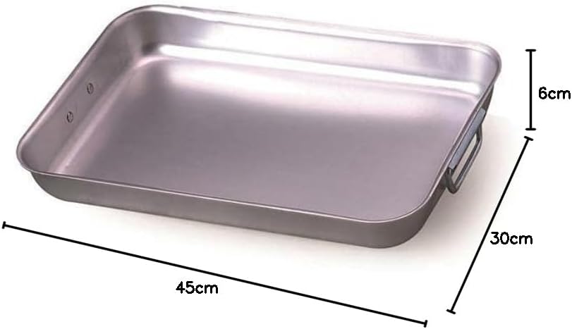 Pentole Agnelli Linie Aluminium 3 mm Bräter rechteckig mit runden Ecken, beweglichen Griffen Edelsta