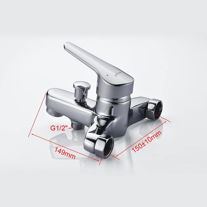 Ibergrif Roma - Einhand Badewannenarmatur Set, Wannenbatterie mit Duschkopf, Duschkopfhalter, und Br