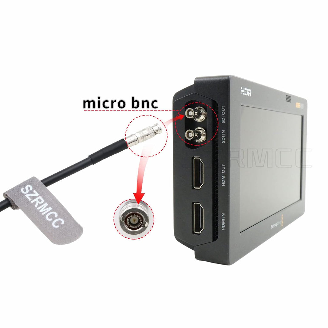 SZRMCC High Density HD Micro BNC auf Standard BNC Buchse 12G-SDI Koaxialkabel für Blackmagic HyperDe
