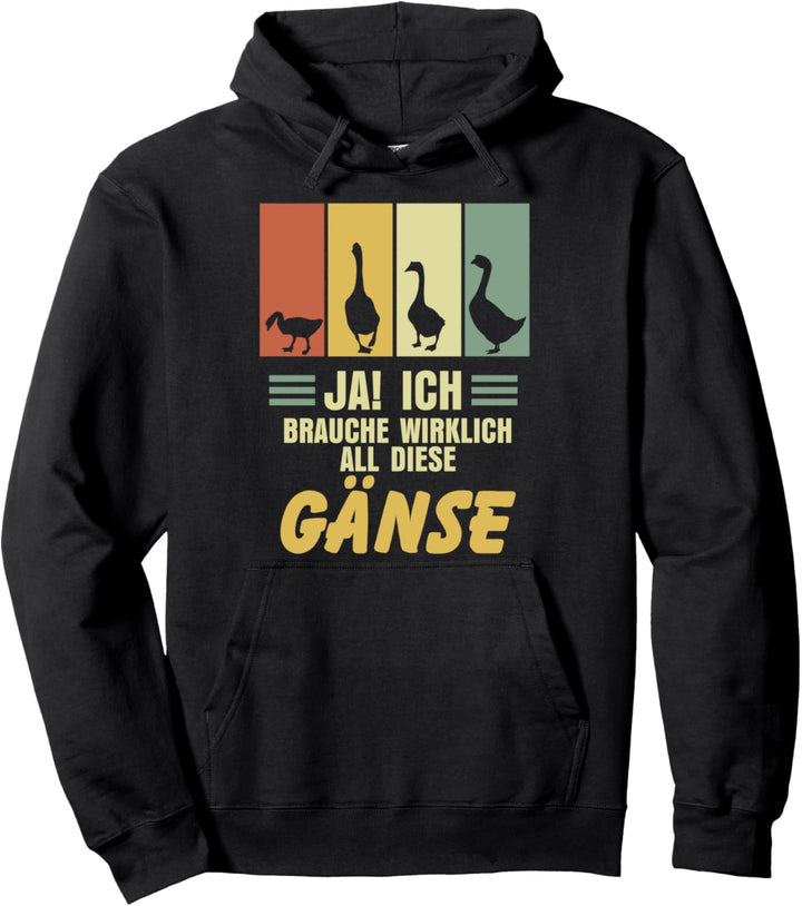 Gans Bauer Landwirt Bauernhof Lustiges Retro Pullover Hoodie