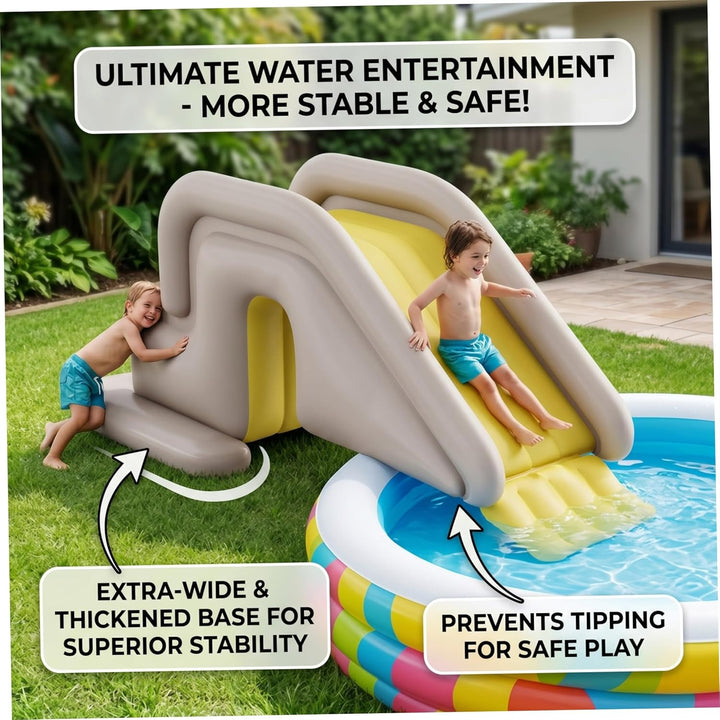Aufblasbare Poolrutsche, aufblasbarer Ponton mit breiter Wasserbasis, einfacher Aufbau, PVC für drin