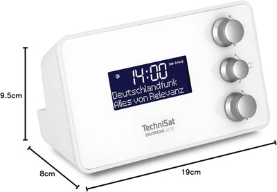 TechniSat DIGITRADIO 50 SE - Radiowecker (DAB+/UKW Tuner, dimmbares Display, Wecker mit zwei einstel