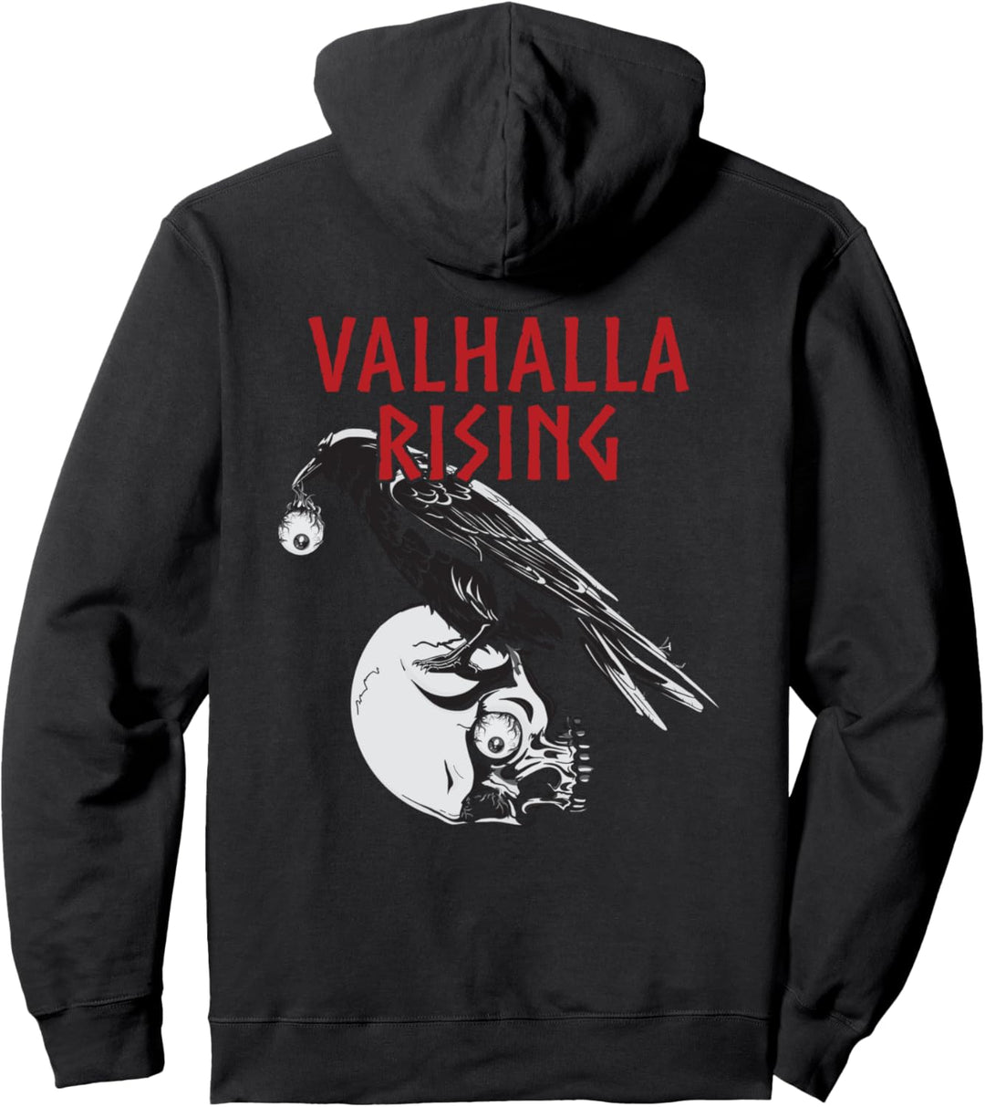 Krähe mit Totenkopf I Walhalla & Wikinger I Valhalla Rising Pullover Hoodie