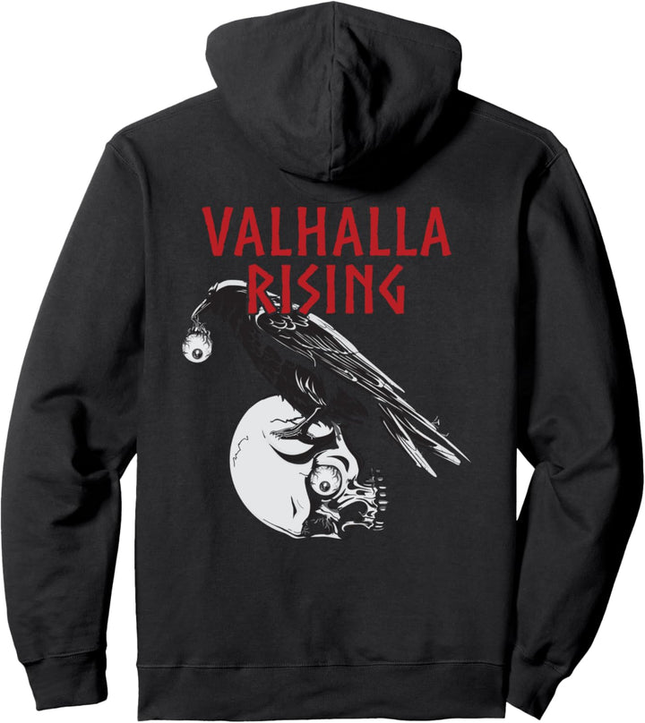 Krähe mit Totenkopf I Walhalla & Wikinger I Valhalla Rising Pullover Hoodie