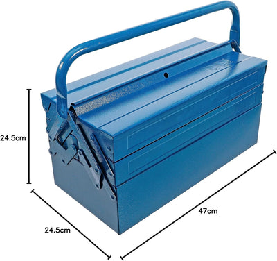 BGS 33000 | Metall-Werkzeugkasten | leer | 420 x 200 x 200 mm | 5 Fächer | Stahlblech leer | 5 Fäche