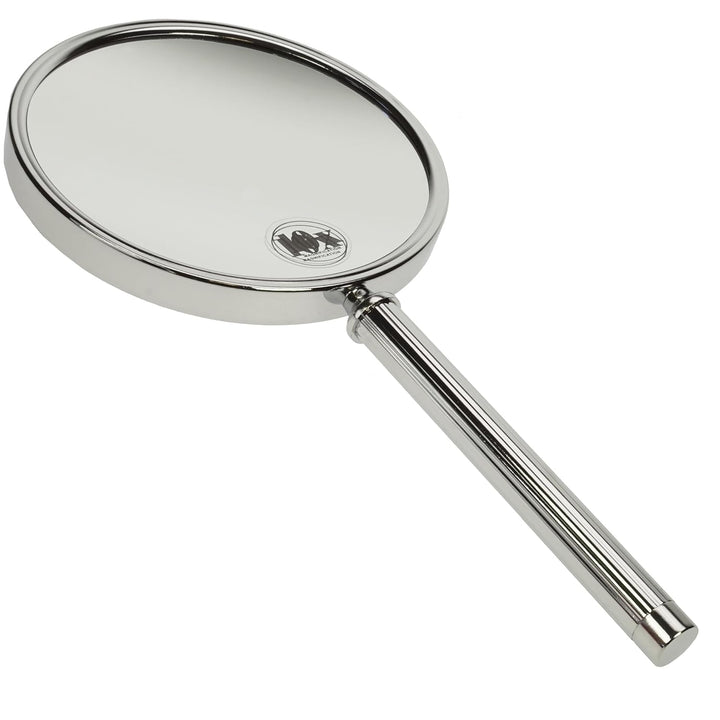 Fantasia Handspiegel mit Griff - zweiseitig, normal und 10-fache Vergrösserung, Ø 16 cm, Länge: 18,5