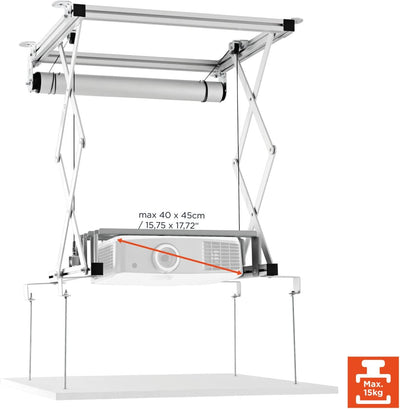 celexon Beamer-Deckenlift PL300 - ausfahrbar bis 18,5'' - bis 33lbs - Projektorhöhe bis 5,5'' - auch