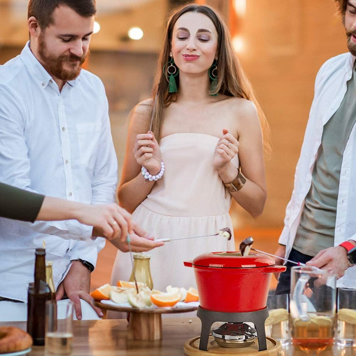 Virklyee Fondue Set Keramik Cheese Gusseisen Von 6 Gabeln Käse Fondue Set Schokoladen Fondue DIY Fon