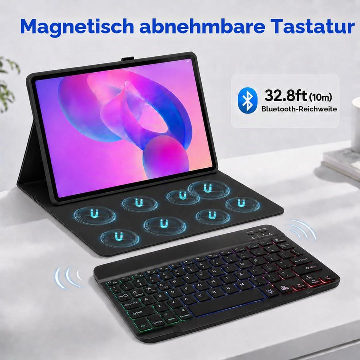 HLTOOP Tastatur Hülle für Lenovo Tab P11 (TB-J606) / P11 Plus 11 Zoll 2021 (TB-J616F/TB-J607), QWERT