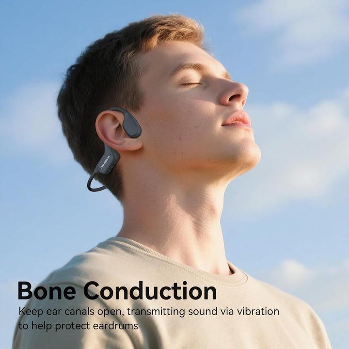 MONODEAL Knochenschall Kopfhörer Schwimmen Bluetooth 6.0 IPX8 Unterwasser 16G MP3 Open-Ear Bone Cond