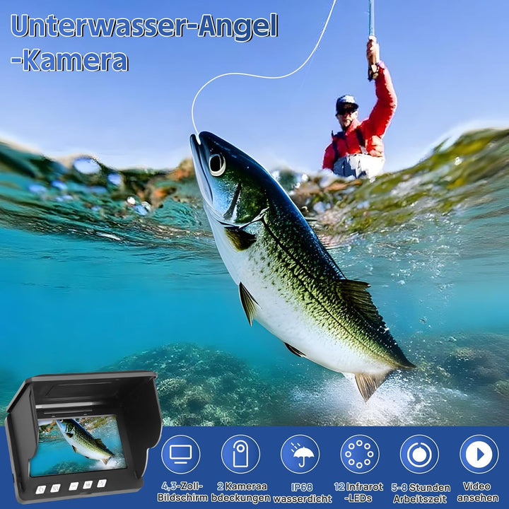 Fishfinder, Unterwasserkamera Angeln, Weitwinkel-Infrarot-Nachtsicht,Unterwasserkamera Fischfinder m