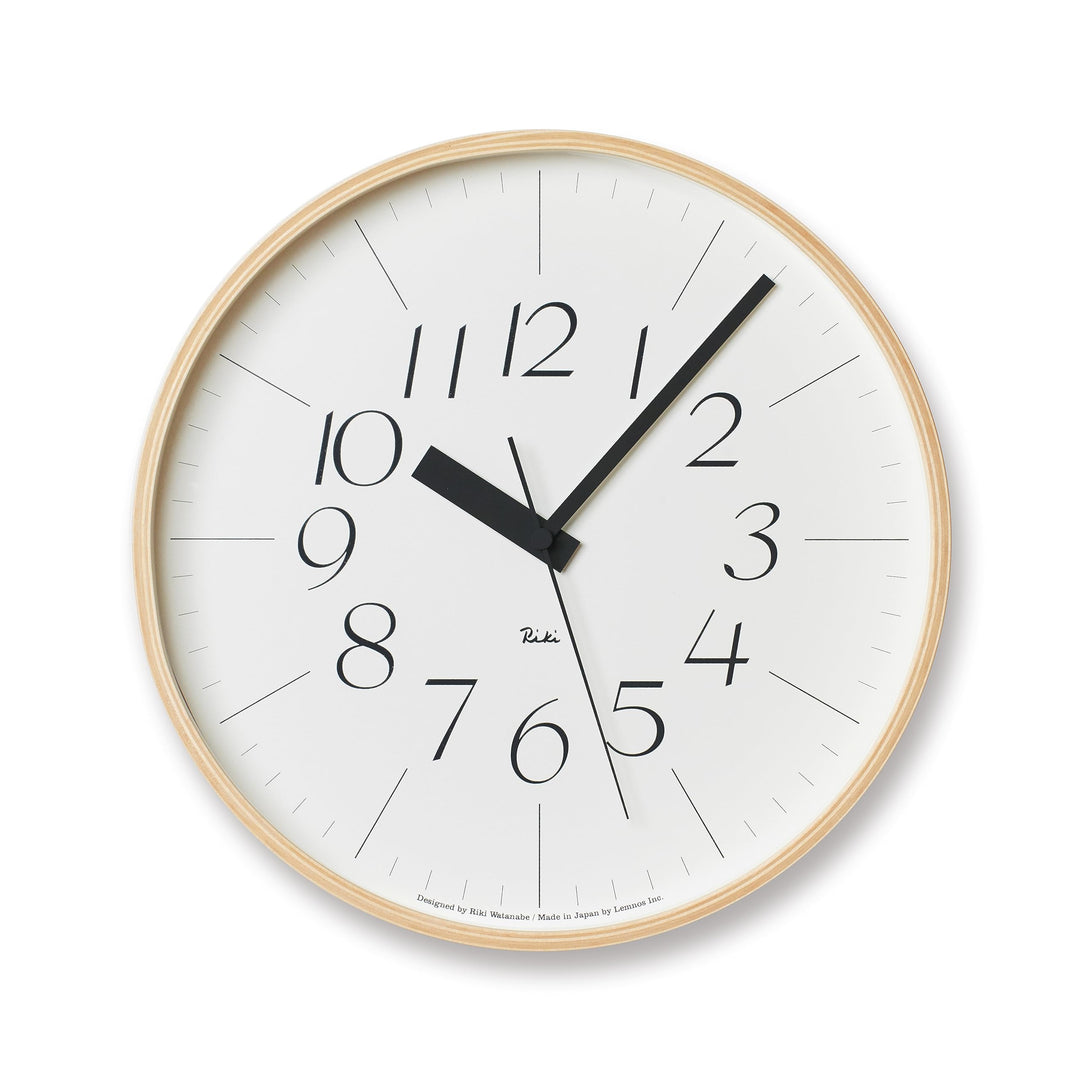 Lemnos Wanduhr Riki Clock Optima M/Designer Wanduhr ohne Tickgeräusche aus Japan/Wanduhr modern mit