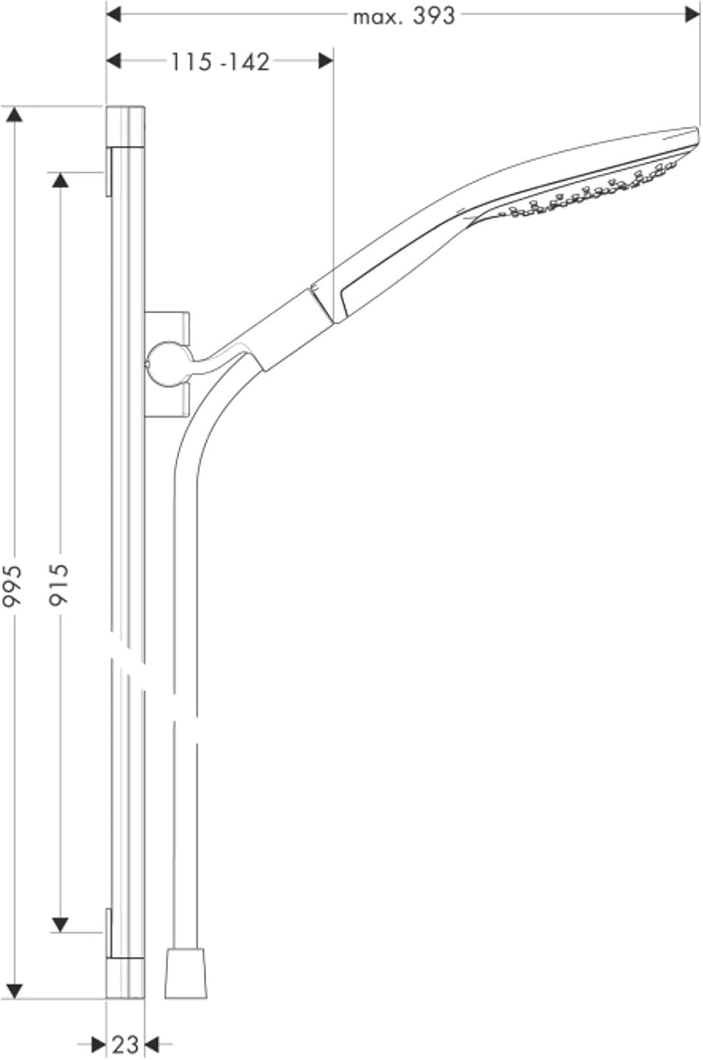 hansgrohe Raindance Select S 150 Duschset 0,90m, 3 Strahlarten, Weiss/Chrom 0,90m Set Weiss/Chrom, 0