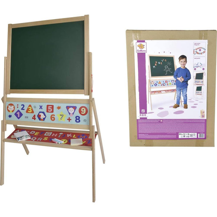 Eichhorn - Magnet Standtafel, Kindertafel mit 48 Magnetbuchstaben, 10 Kreiden und Schwamm, zweiseiti