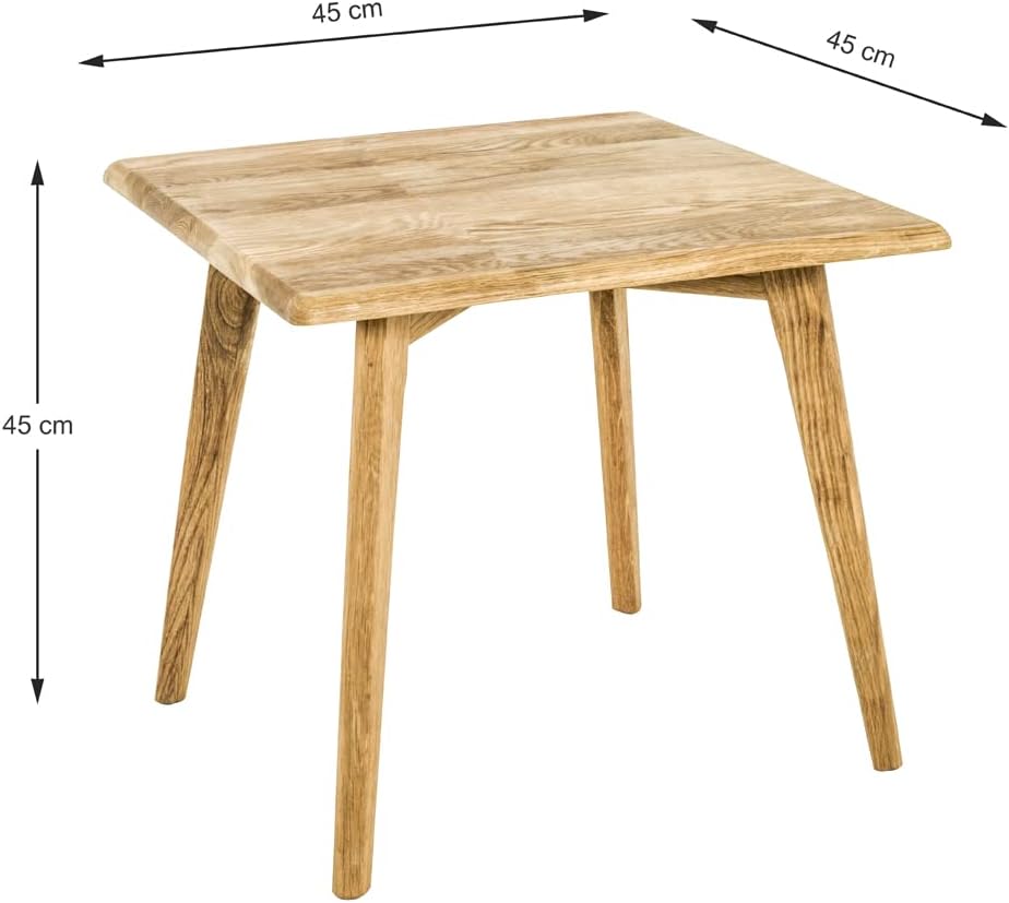HAKU Möbel Beistelltisch, Massivholz, eiche, B 45 x T 45 x H 45 cm 45 x 45 x 45 cm Eiche, 45 x 45 x
