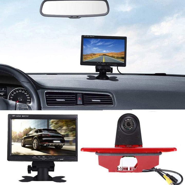 Kalakus HD 7 Zoll Monitor+ im 3.Bremslicht Bremsleuchte Rückfahrkamera Einparkhilfe Kit für Peugeot