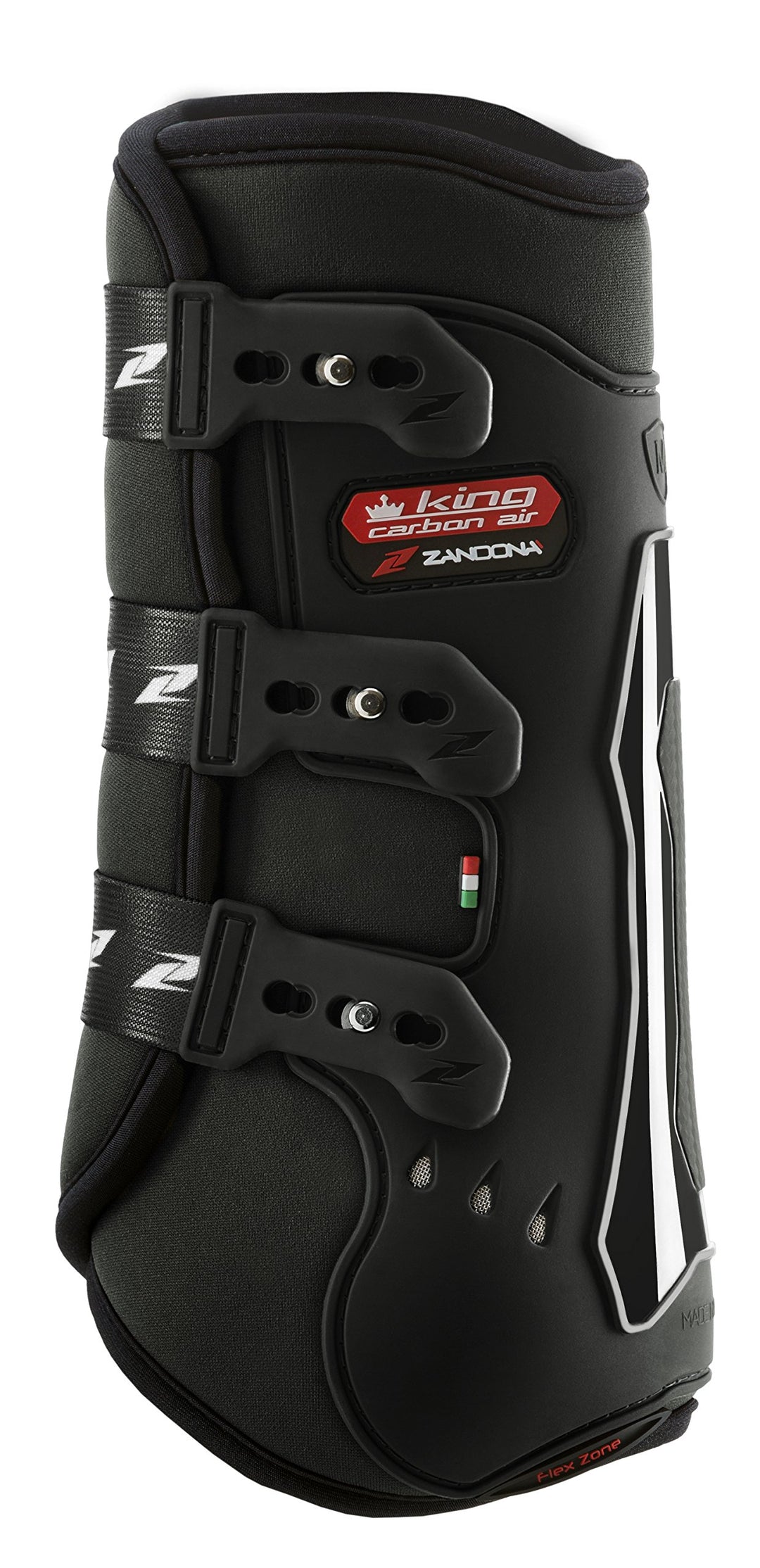 Zandonà King Carbon Air Schutzgamasche für das hintere Pferd Taille L+ Schwarz, Taille L+ Schwarz