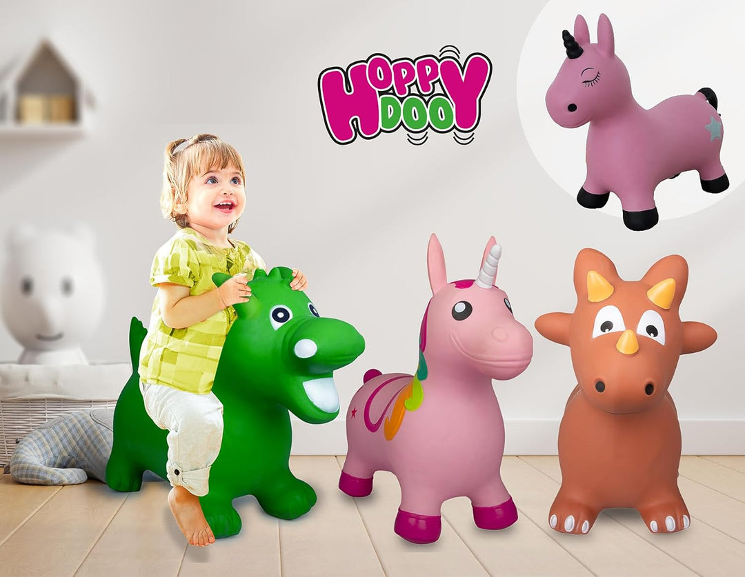 JAMARA 460315 Hüpftier Drache HoppyDoo - Spielzeug für Kinder, Hüpfspielzeug Baby Indoor/Outdoor, Ge